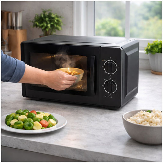 Kenwood MO-888 20L Solo Microwave Oven - Defrost & Timer - 700W Power -Black Design