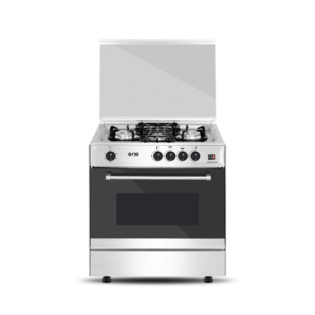 NasGas Cooking Range DG-430 Single Door - 4 Burner, Stainless Steel Body