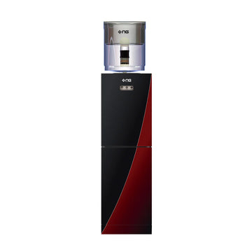 NasGas NWD-190 Water Dispanser - Tap Glass Door (Black & Maroon)
