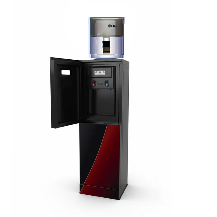NasGas NWD-190 Water Dispanser - Tap Glass Door (Black & Maroon)